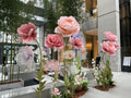 Paper roses, lily of the valley, organza poppies