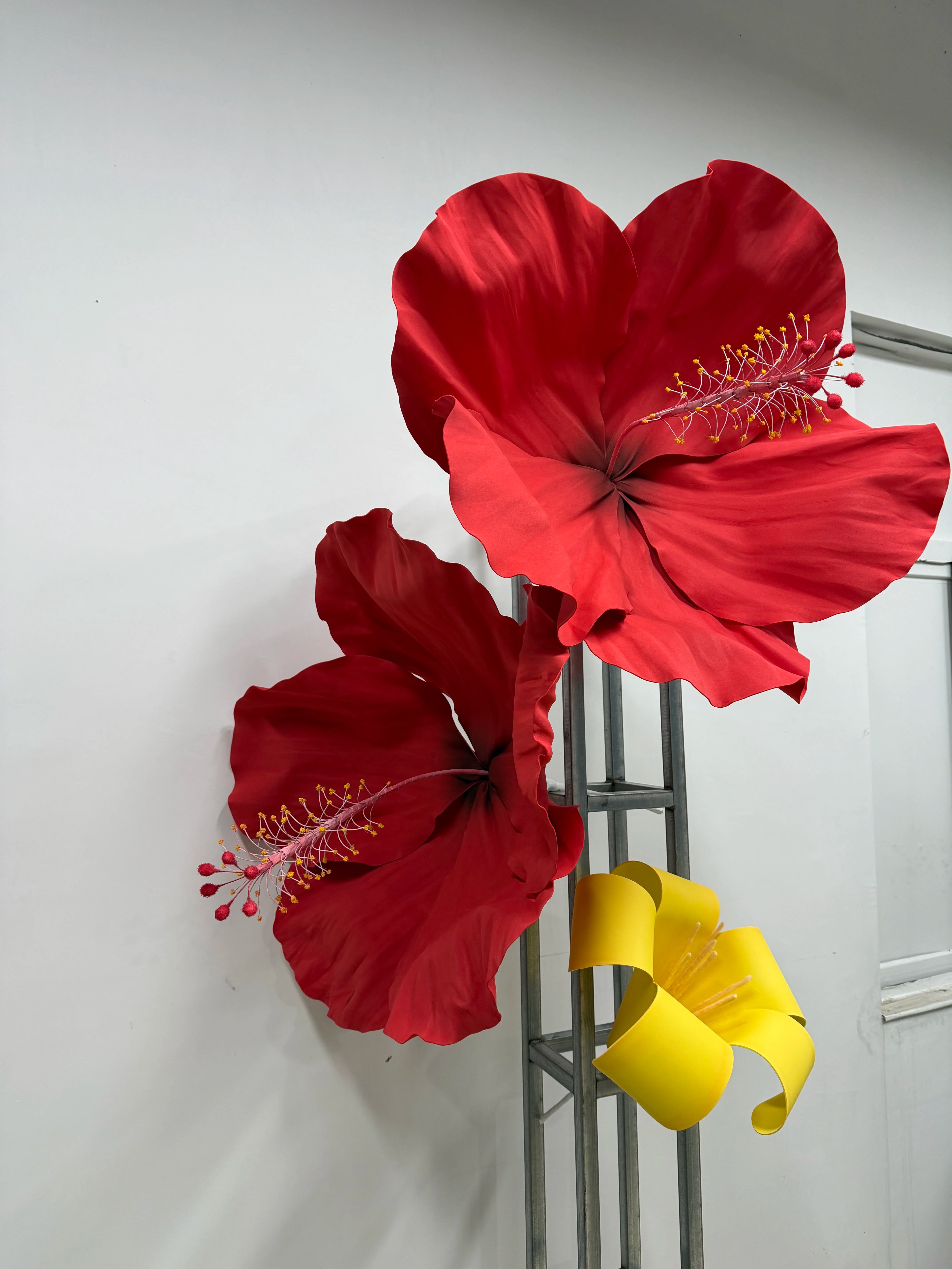 Pearl White Organza Bloom Sculpture - Luxe Minimalist Floral Art