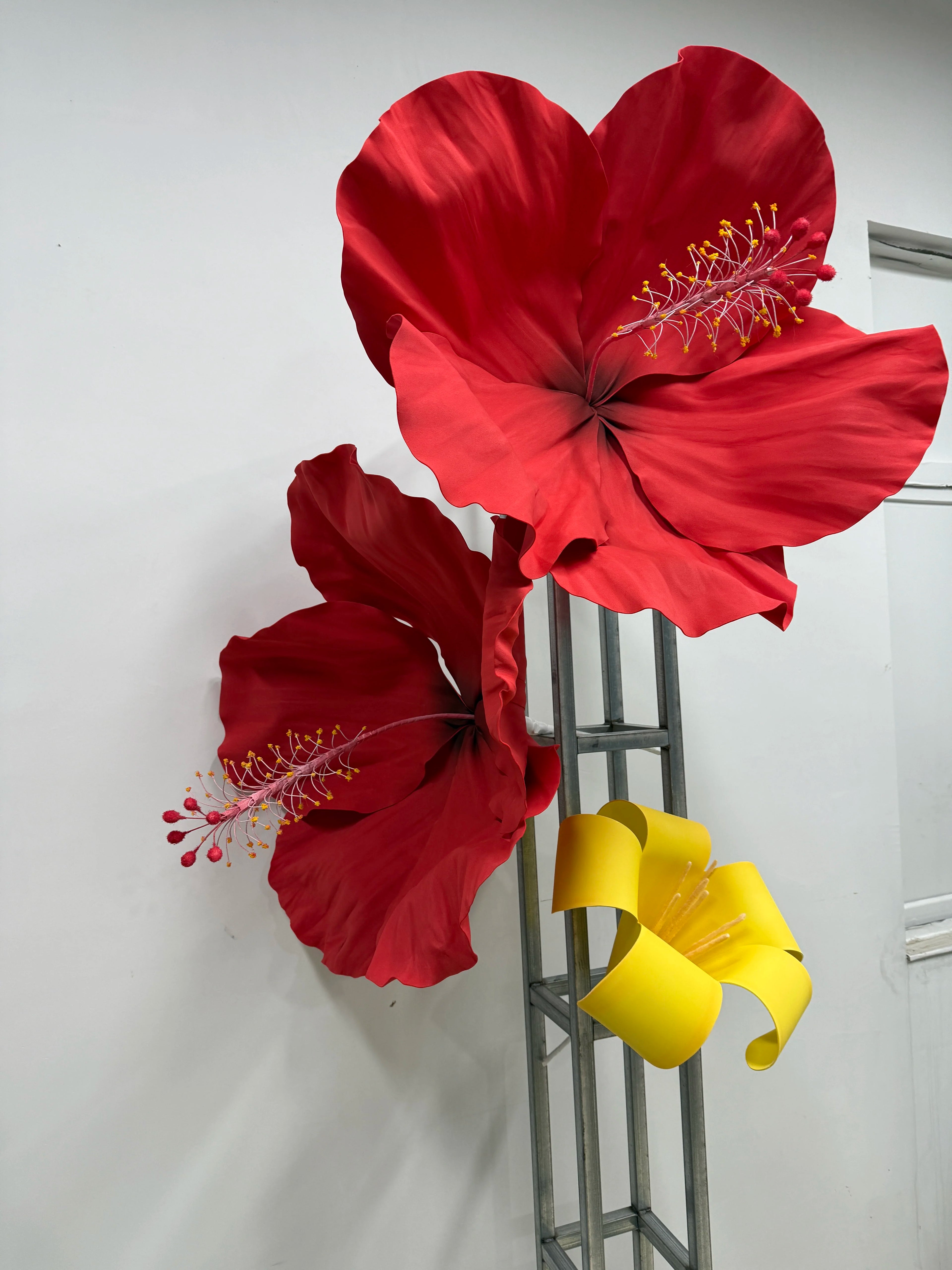 Pearl White Organza Bloom Sculpture - Luxe Minimalist Floral Art