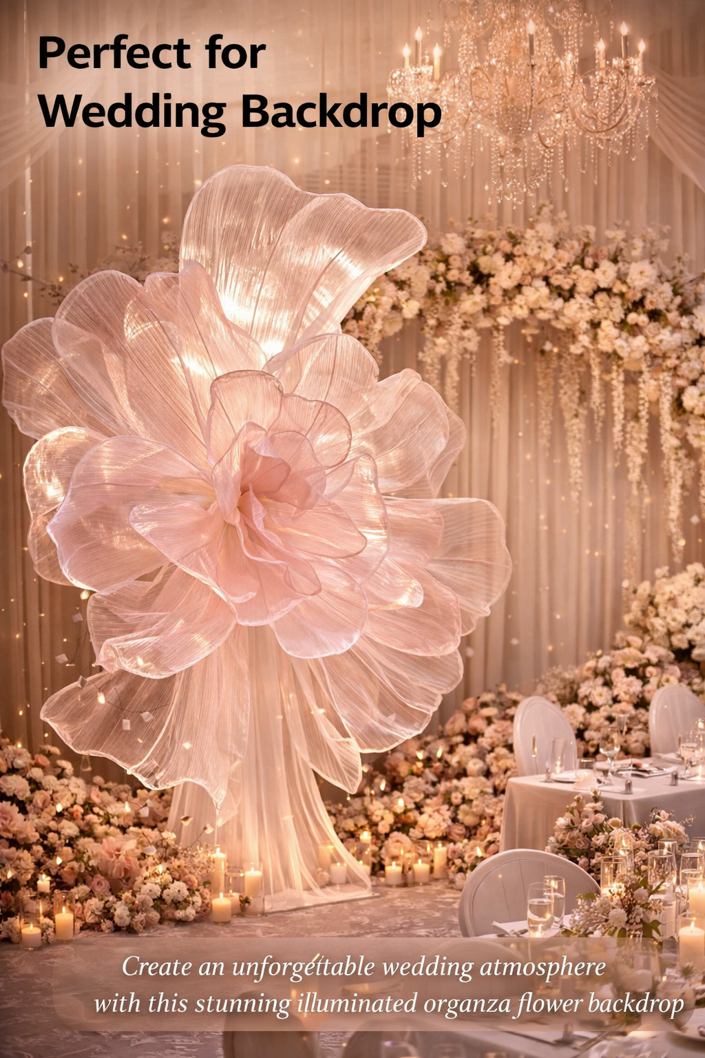 Luxury Organza Flower Decoration | Custom Event & Wedding Design