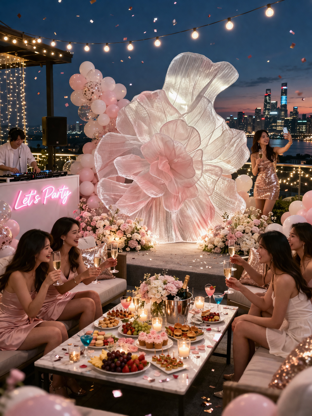 Luxury Organza Flower Decoration | Custom Event & Wedding Design