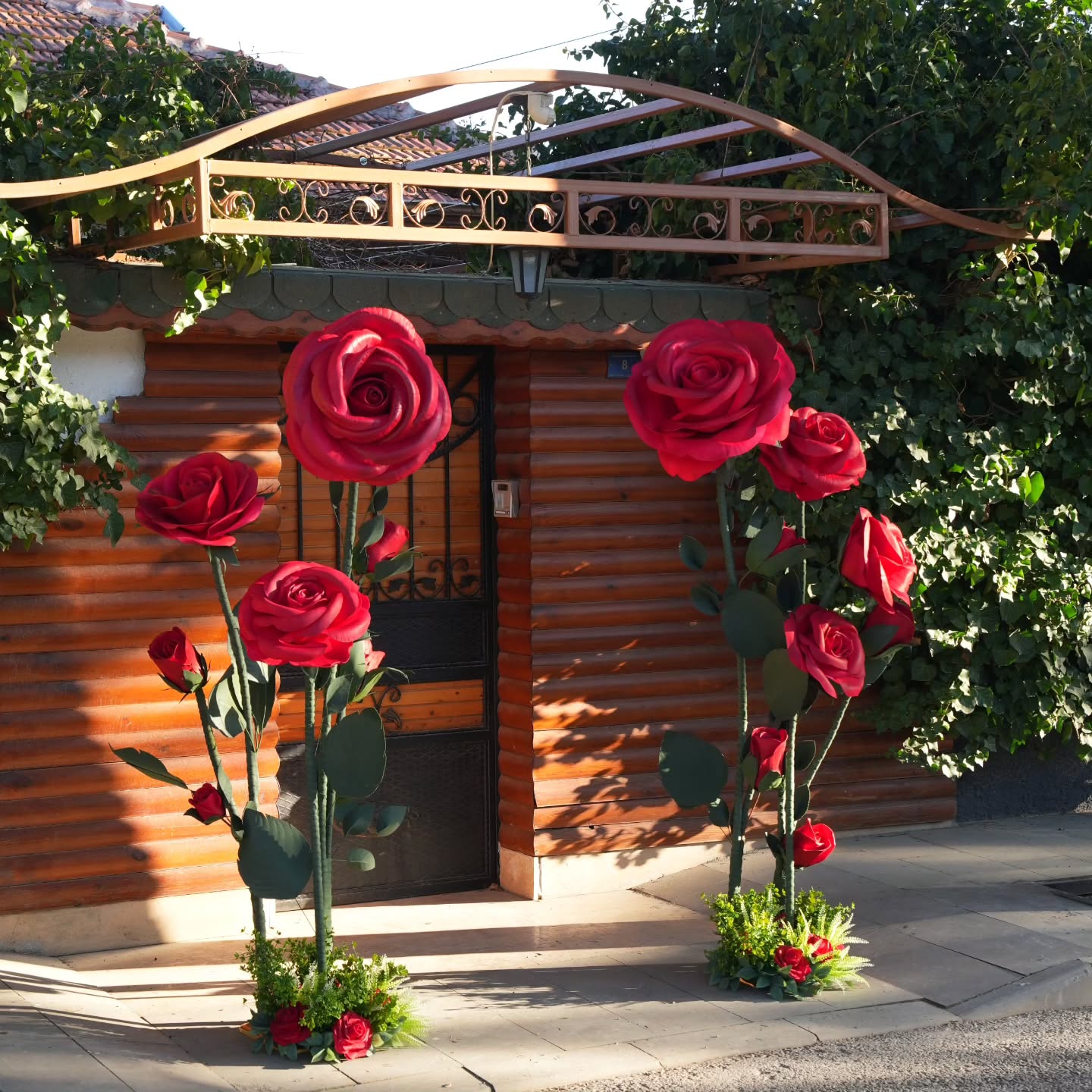 Large-Scale Artificial Rose Art Installation | Customizable Wedding & Event Decor