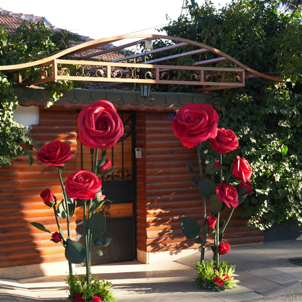 Large-Scale Artificial Rose Art Installation | Customizable Wedding & Event Decor