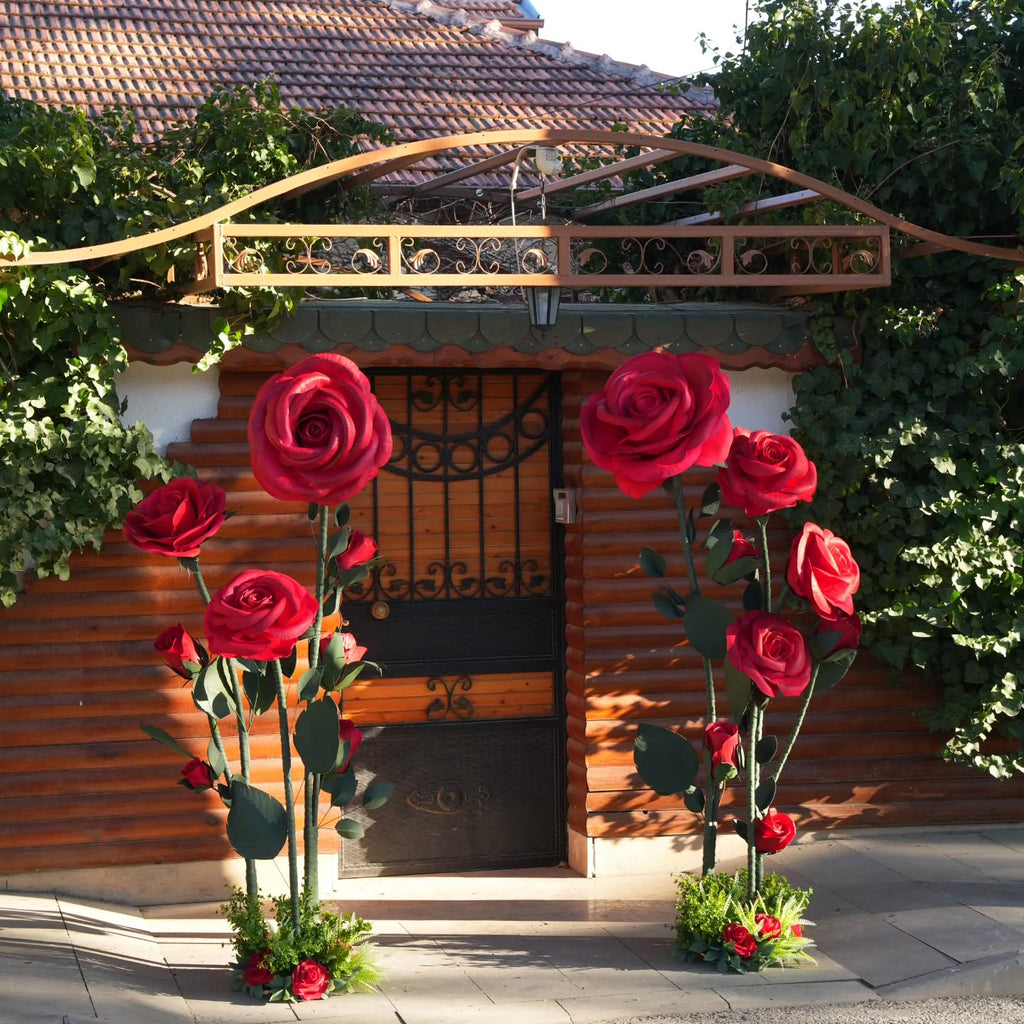 Large-Scale Artificial Rose Art Installation | Customizable Wedding & Event Decor