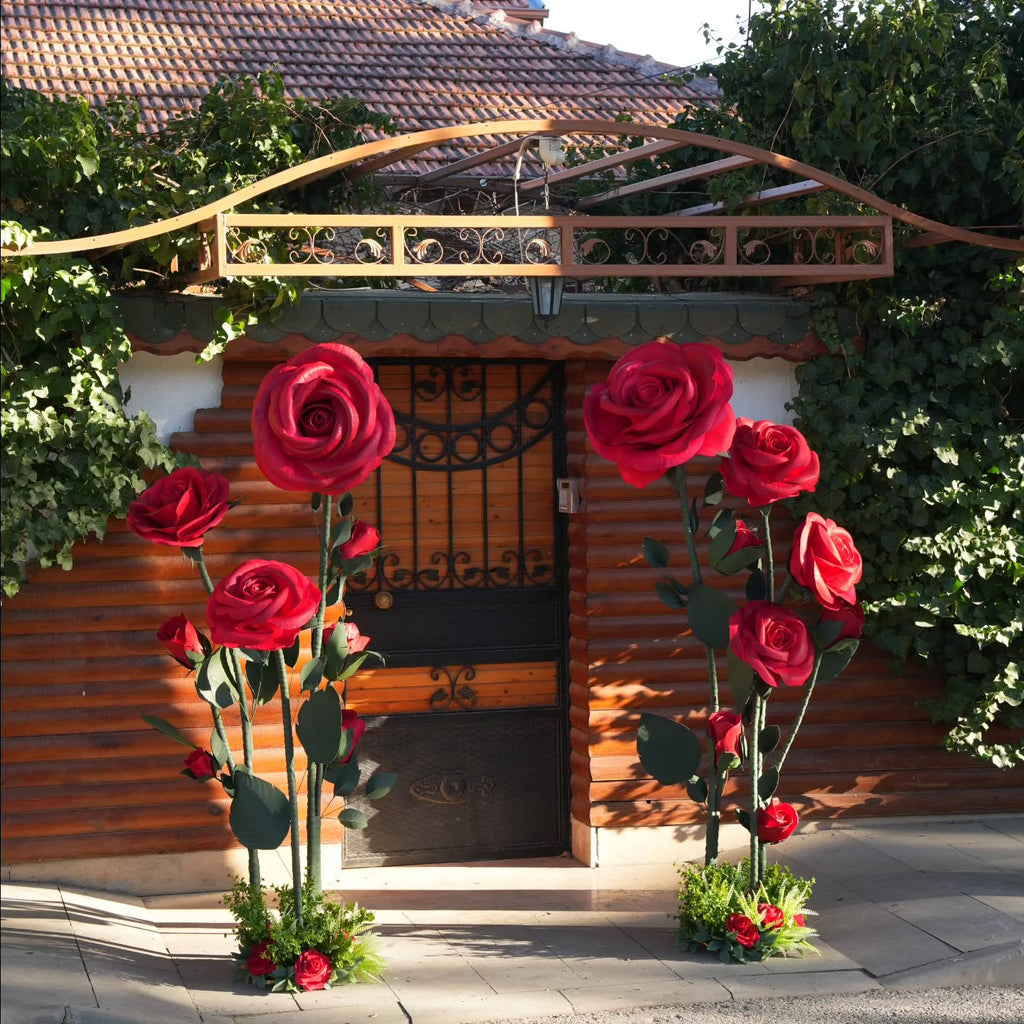 Large-Scale Artificial Rose Art Installation | Customizable Wedding & Event Decor