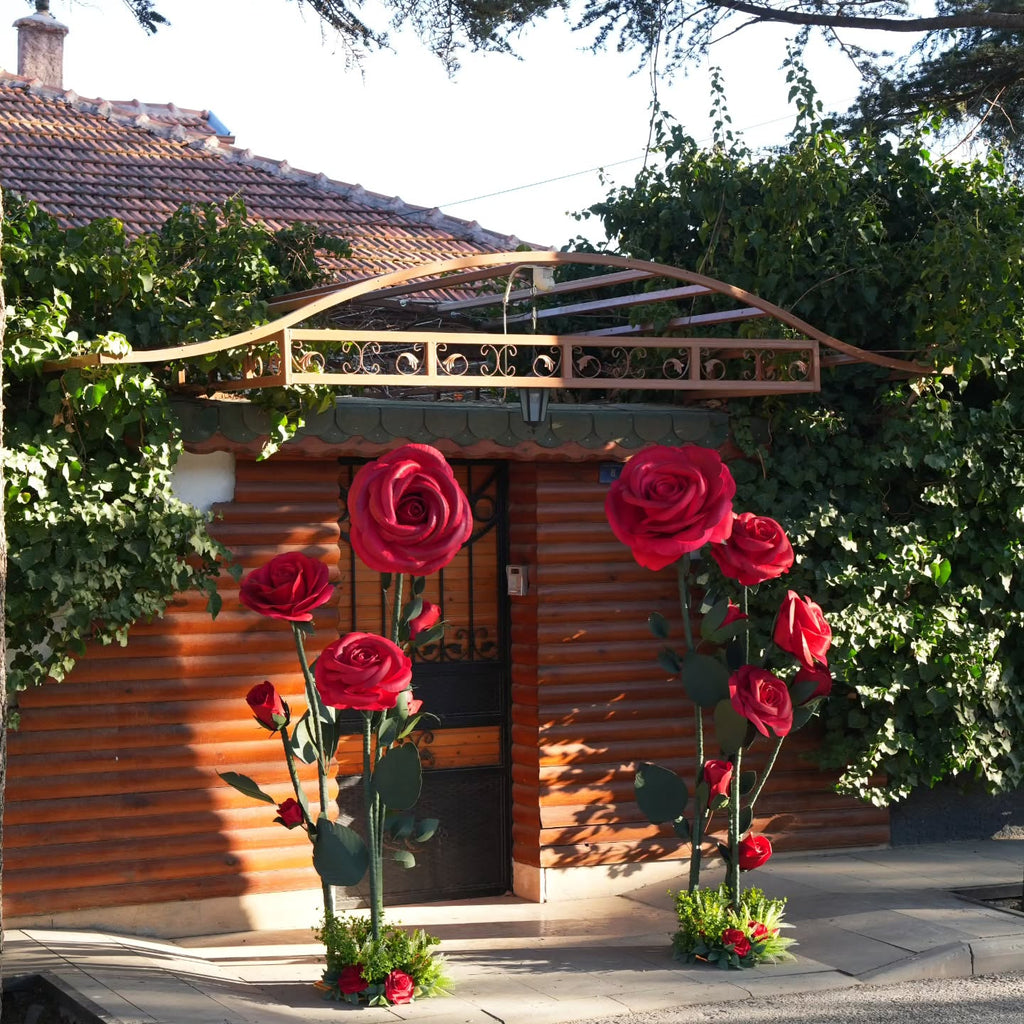 Large-Scale Artificial Rose Art Installation | Customizable Wedding & Event Decor