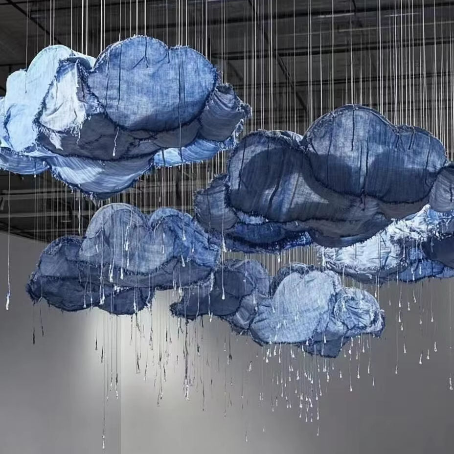 Ethereal Sculptural Cloud Installation - Bespoke Giant Paper Art for Grand Weddings