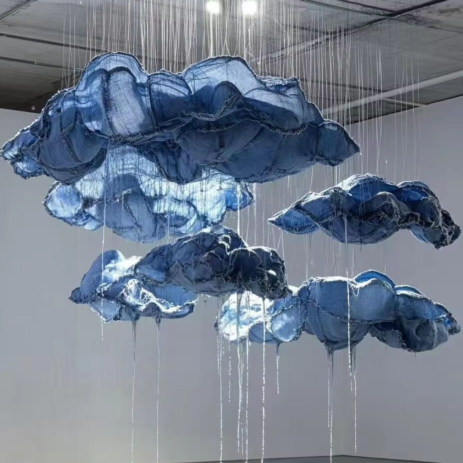 Ethereal Sculptural Cloud Installation - Bespoke Giant Paper Art for Grand Weddings