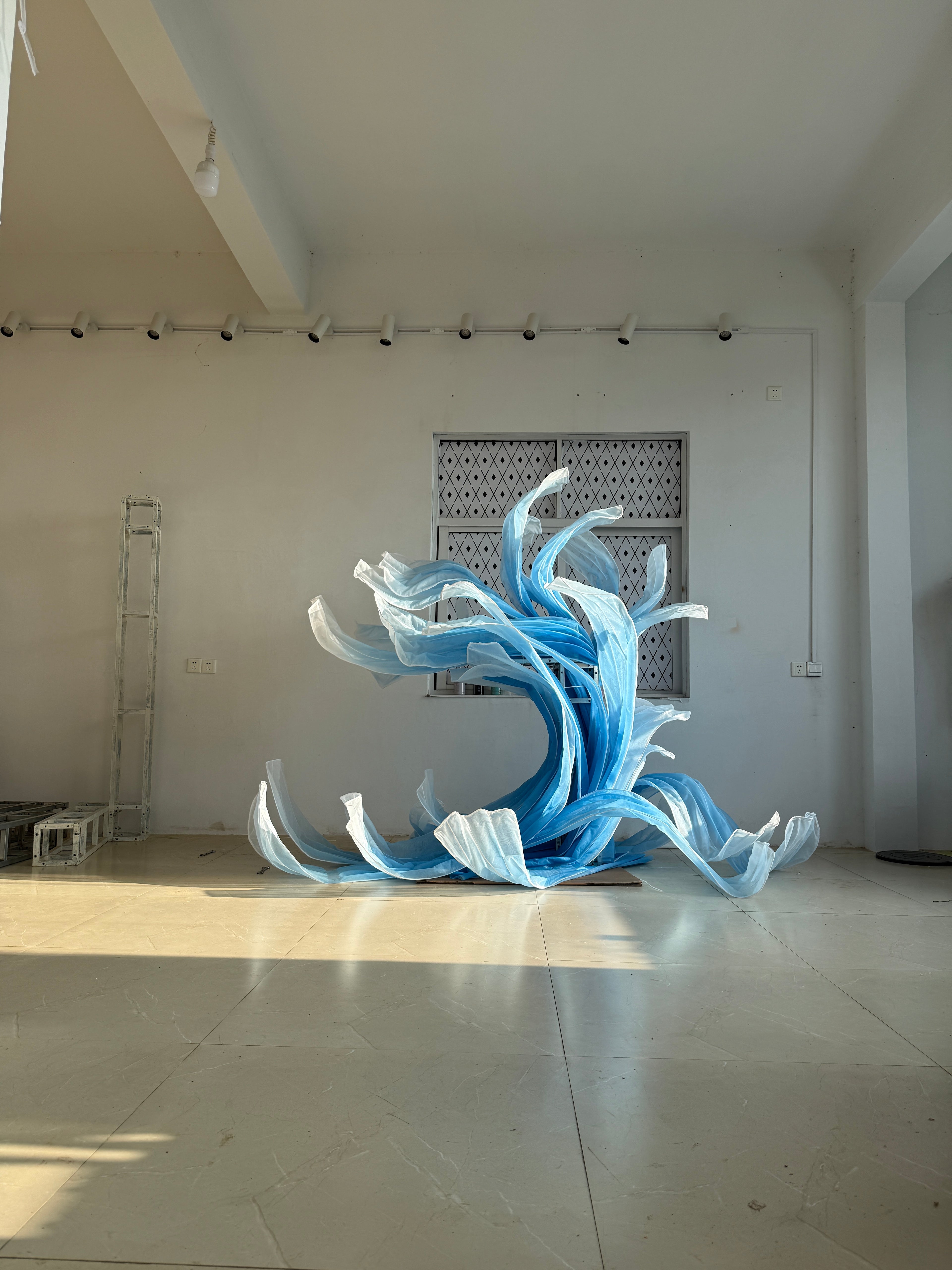 Handcrafted Organza Art Installation – Custom Color & Size for Wedding & Event Decor