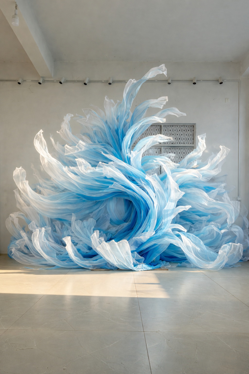 Handcrafted Organza Art Installation – Custom Color & Size for Wedding & Event Decor