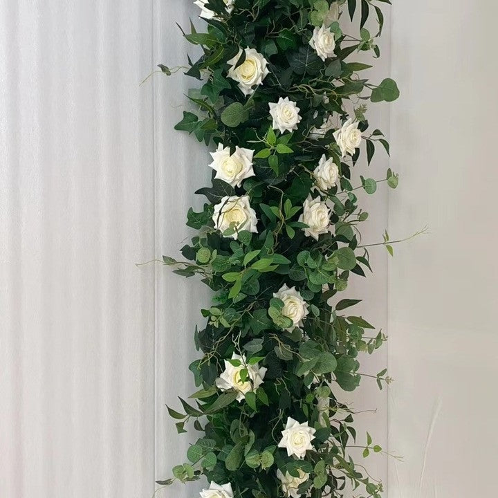 Wedding Arch Floral Arrangement – Greenery & Rose Round Arch Decor for Church, Garden & Lawn Ceremonies