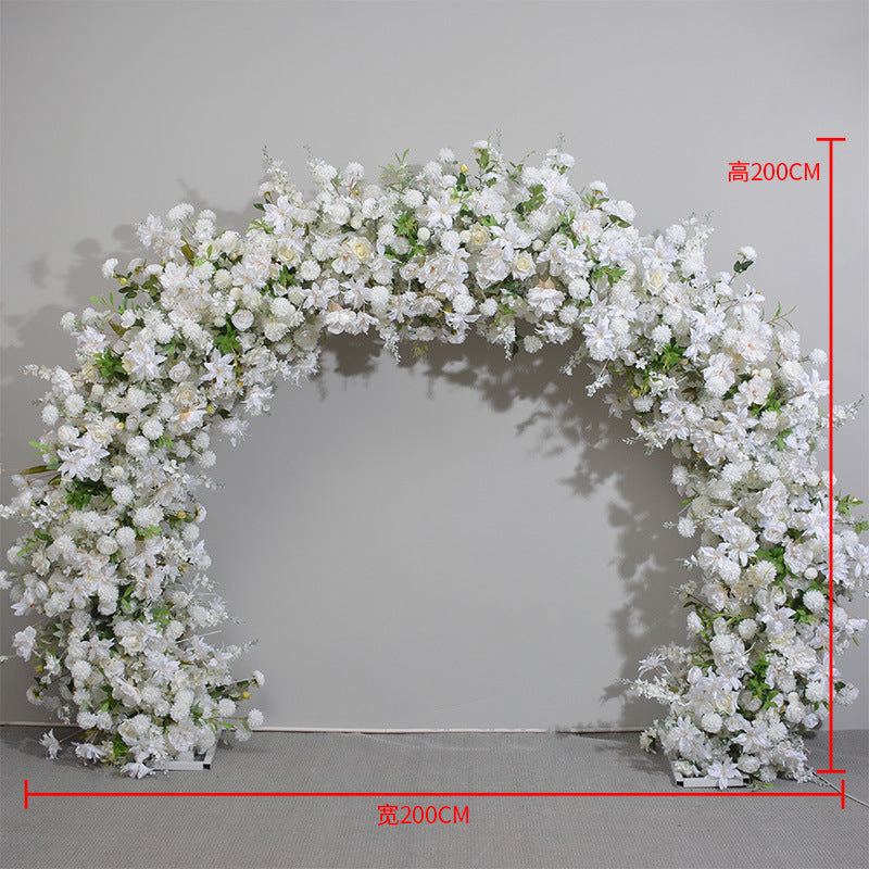 Wedding Arch Floral Arrangement – Greenery & Rose Round Arch Decor for Church, Garden & Lawn Ceremonies