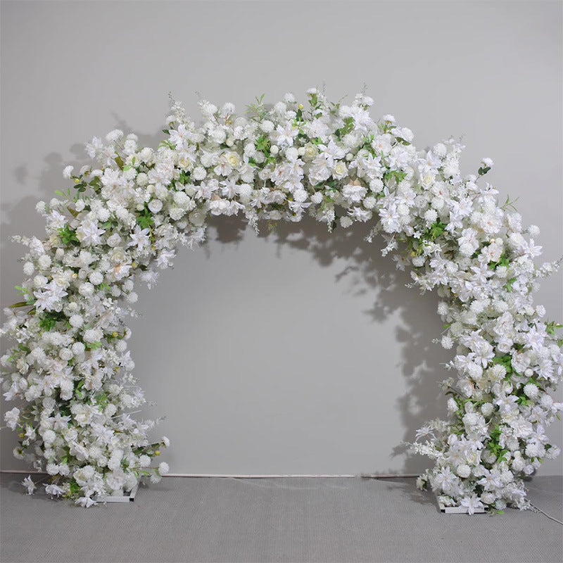 Wedding Arch Floral Arrangement – Greenery & Rose Round Arch Decor for Church, Garden & Lawn Ceremonies
