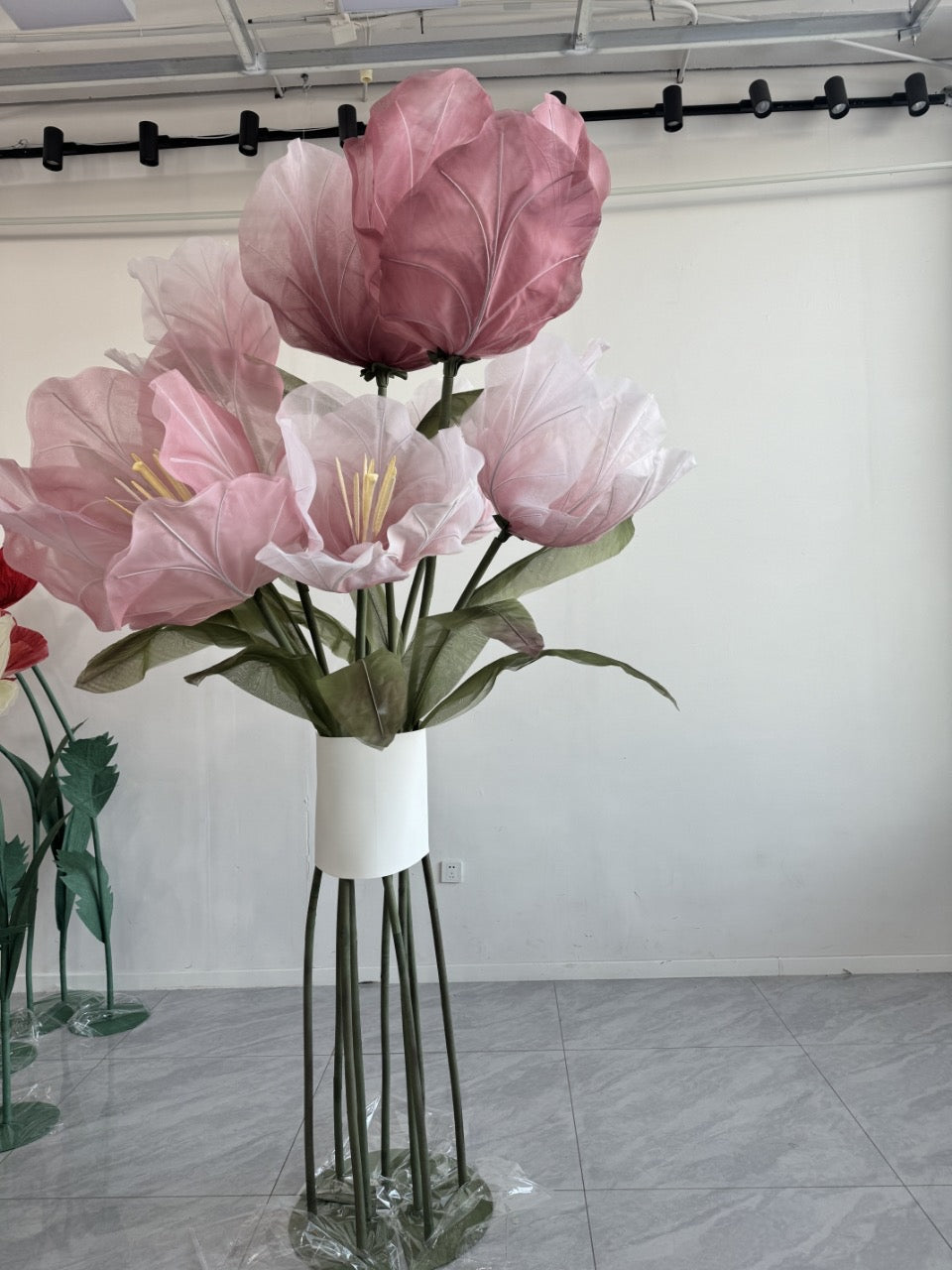 Pink Giant Organza Tulips (Set of 10)