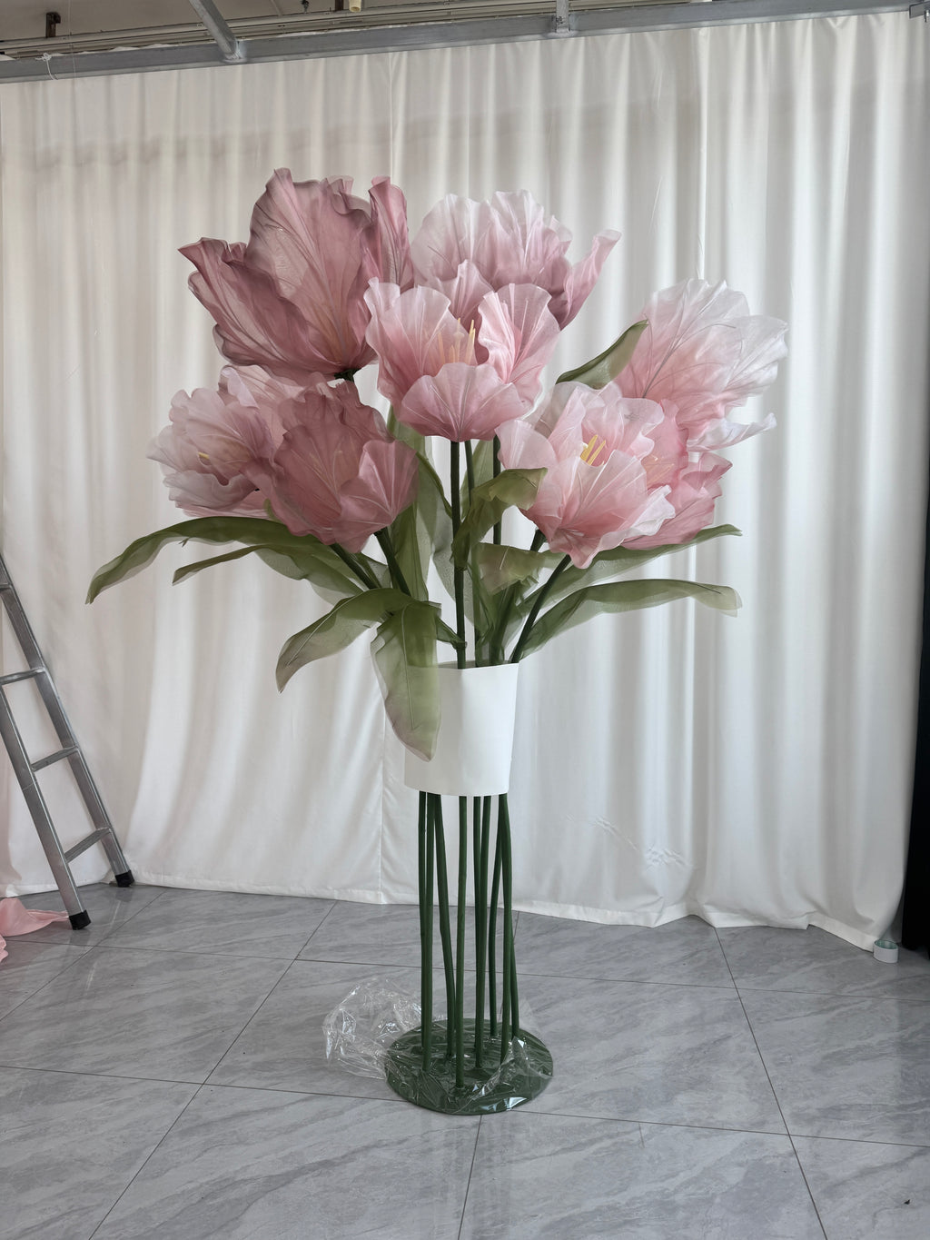 Pink Giant Organza Tulips (Set of 10)