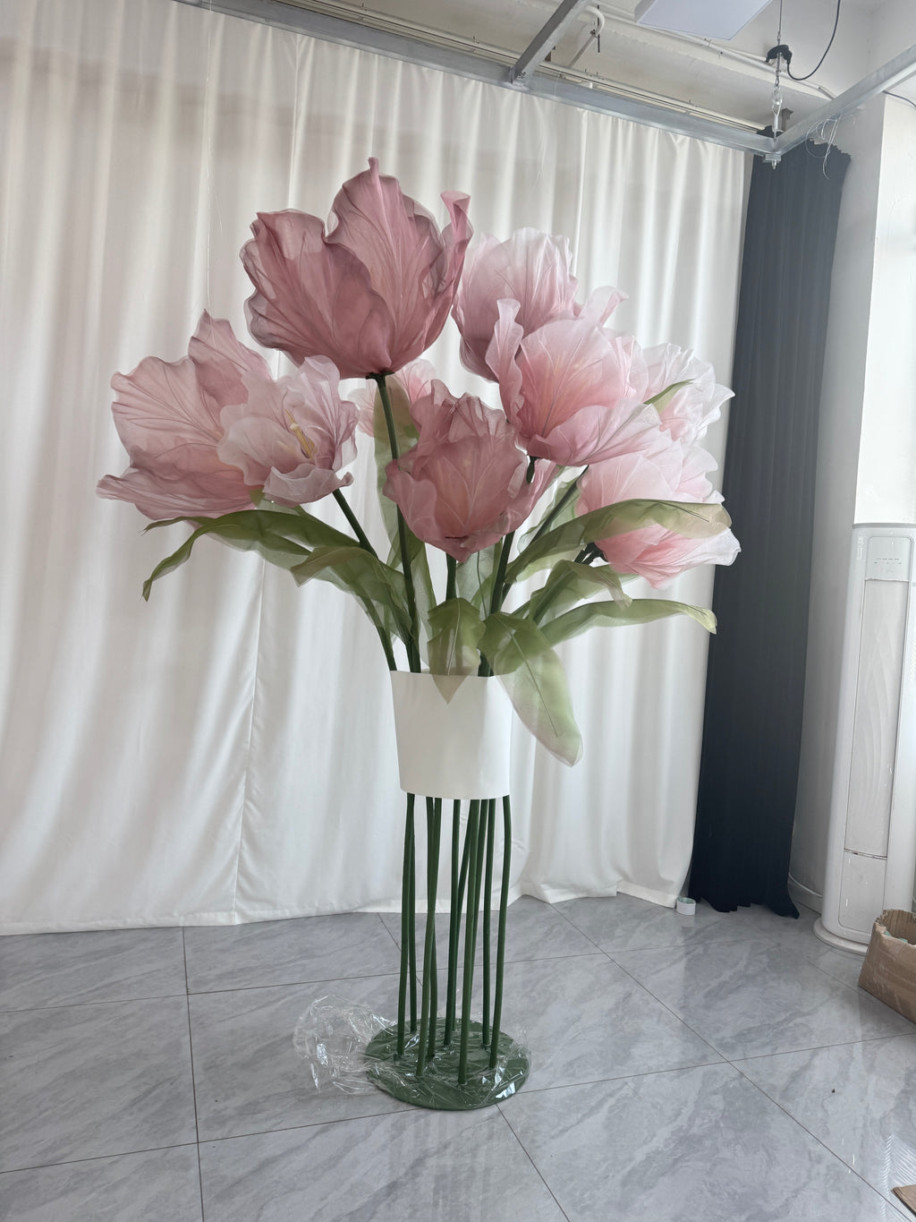 Pink Giant Organza Tulips (Set of 10)