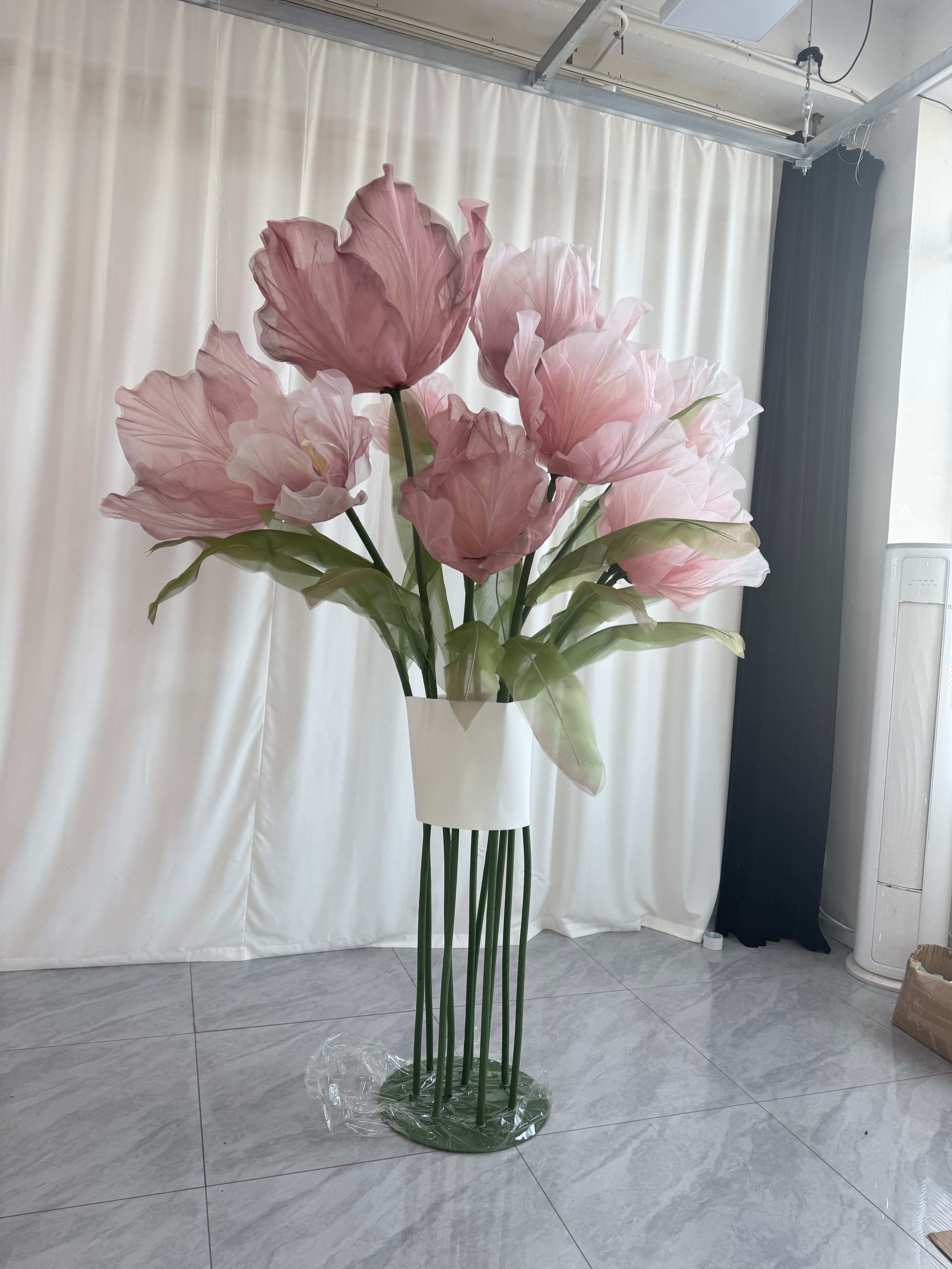 Pink Giant Organza Tulips (Set of 10)