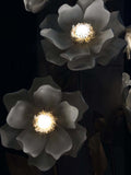 Ethereal Standing Poppy Sculpture - Handcrafted Giant Silk Organza Florals