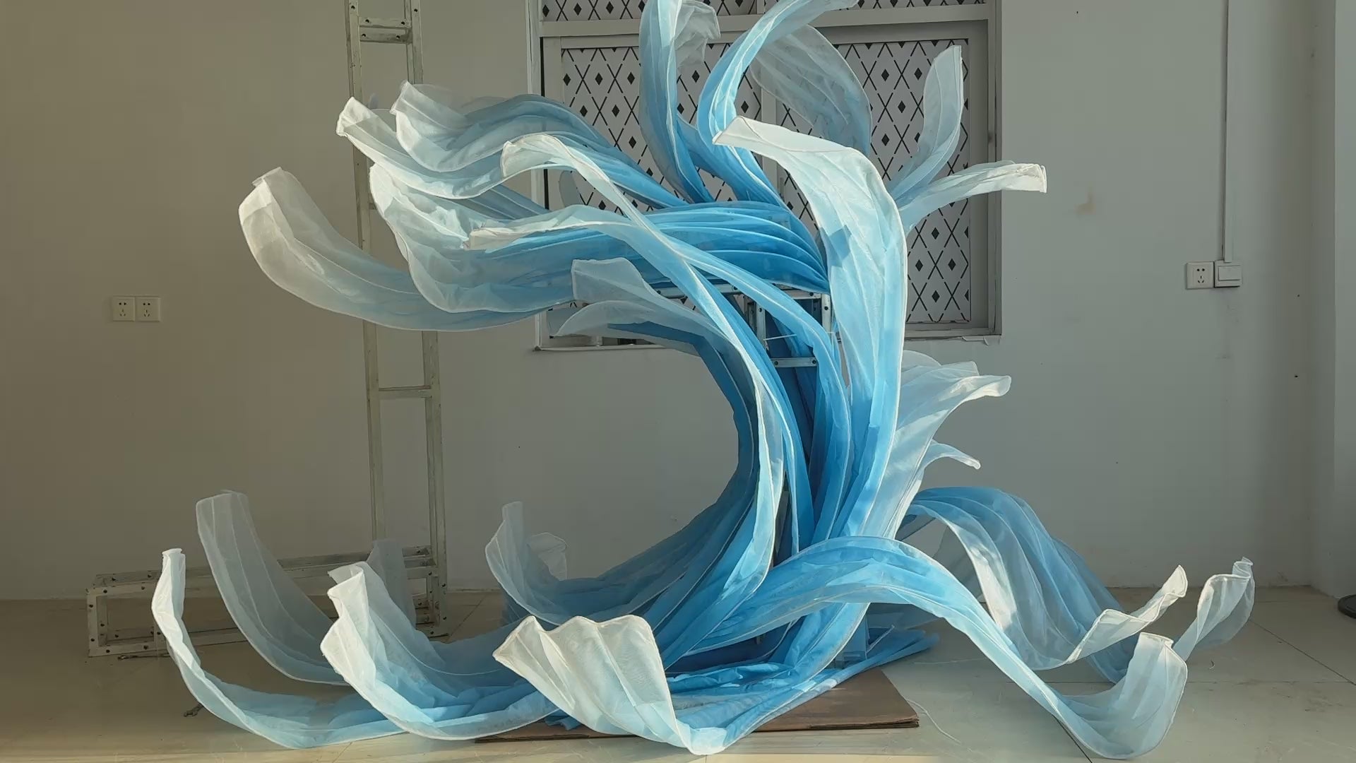 Handcrafted Organza Art Installation – Custom Color & Size for Wedding & Event Decor